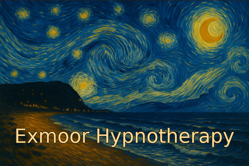 Minehead at night in a Starry Night style